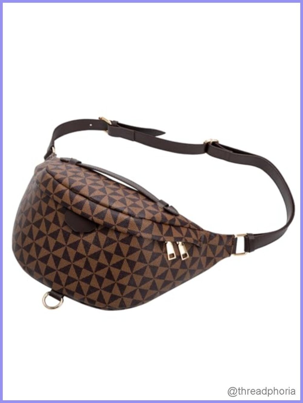 Faux Leather Fanny Pack Crossbody Sling Bag Purse for Women with Adjustable